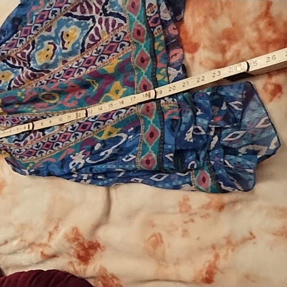 Zara Beaded Trim Flowing Sheer Top - Picture 7 of 10